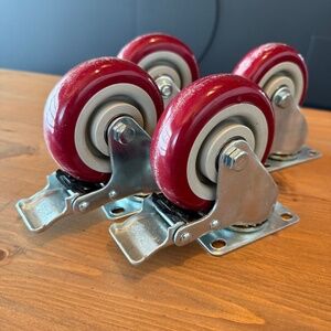 Red Heavy Duty Casters x 4